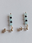 Preview: silver earrings-ear studs with aquamarine and tourmaline beads----