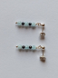 Preview: silver earrings-ear studs with aquamarine and tourmaline beads--