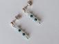 Preview: silver earrings-ear studs with aquamarine and tourmaline beads-