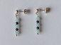 Preview: silver earrings-ear studs with aquamarine and tourmaline beads