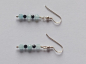 Preview: silver earrings-ear wires with aquamarine and tourmaline beads-the colour is blue and black-