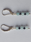 Preview: silver earrings-leverbacks with aquamarine and tourmaline beads-the colours are blue and black--