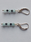 Preview: silver earrings-leverbacks with aquamarine and tourmaline beads-the colours are blue and black-