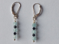 Preview: silver earrings-leverbacks with aquamarine and tourmaline beads-the colours are blue and black