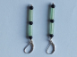 Preview: silver earrings-leverbacks with aventurine tubes and onyx beads-the colours are green and black---