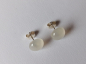 Preview: silver earrings-ear studs with white chalcedony cabochons