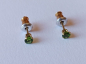 Preview: earrings-sterling silver-gold plated-green-chrome diopside-