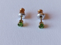 Preview: earrings-sterling silver-gold plated-green-chrome diopside