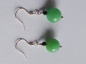 Preview: silver earrings-ear wires with chrysoprase and onyx beads-the colour is green and black--