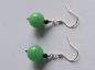 Preview: silver earrings-ear wires with chrysoprase and onyx beads-the colour is green and black-