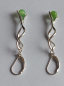 Preview: silver earrings-leverbacks with twist dangles and chrysoprase beads---