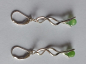 Preview: silver earrings-leverbacks with twist dangles and chrysoprase beads-