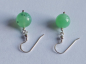 Preview: silver earrings-ear wires with green chrysoprase beads---