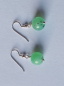 Preview: silver earrings-ear wires with green chrysoprase beads--