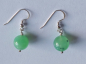 Preview: silver earrings-ear wires with green chrysoprase beads