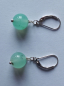 Preview: silver earrings-leverbacks with green chrysoprase beads-