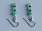 Preview: silver earrings-ear wires with chrysoprase and tourmaline beads-green and black colour---
