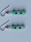 Preview: silver earrings-ear wires with chrysoprase and tourmaline beads-green and black colour--