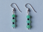 Preview: silver earrings-ear wires with chrysoprase and tourmaline beads-green and black colour
