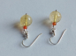 Preview: silver earrings-ear wires with citrine and carnelian beads-the colour is yellow and red---