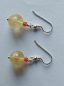 Preview: silver earrings-ear wires with citrine and carnelian beads-the colour is yellow and red-