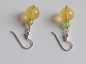 Preview: silver earrings-ear wires with citrine and peridot beads-the colour is yellow and green---