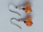 Preview: silver earrings-ear wires with carnelian and onyx beads-the colour is red and black--