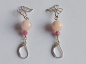 Preview: silver earrings-leverbacks with jmorganite and tourmaline beads and butterfly-the colour is pink---