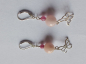 Preview: silver earrings-leverbacks with jmorganite and tourmaline beads and butterfly-the colour is pink--