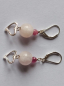 Preview: silver earrings-leverbacks with morganite and tourmaline beads and heart-the colour is pink-