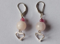 Preview: silver earrings-leverbacks with morganite and tourmaline beads and heart-the colour is pink
