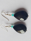 Preview: silver earrings-ear wires with turquoise amazonite beads and black onyx drops--