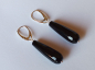 Preview: ohrringe mit onyx-tropfen in schwarzer farbe-silber-brisuren--