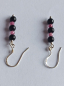 Preview: silver earrings-ear wires with onyx and tourmaline beads-the colour is black and pink---