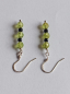 Preview: silver earrings-ear wires with peridot and onyx beads-green and black colour---