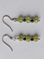 Preview: silver earrings-ear wires with peridot and onyx beads-green and black colour--
