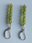 Preview: silver earrings-leverbacks with green peridot beads---