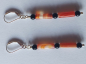 Preview: silver earrings-leverbacks with sardonyx tubes and onyx beads-the colours are red and black--