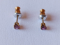 Preview: earrings-sterling silver-gold plated-tourmaline-pink
