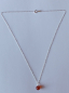 Preview: silver chain with red agate bead pendant-anchor chain 45 cm-----