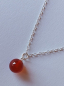 Preview: silver chain with red agate bead pendant-anchor chain 45 cm--