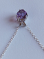 Preview: silver chain with purple amethyst heart pendant-anchor chain 45 cm------