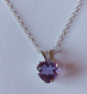 Preview: silver chain with purple amethyst heart pendant-anchor chain 45 cm
