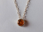 Preview: silver chain with yellow citrine pendant-anchor chain 45 cm