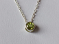 Preview: silver chain with green peridot pendant-anchor chain 45 cm--