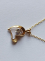 Preview: gold plated silver chain with 6 mm white zirconia heart pendant-anchor chain 45 cm-