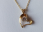 Preview: gold plated silver chain with 6 mm white zirconia heart pendant-anchor chain 45 cm