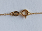 Preview: gold plated silver chain with 6 mm blue zirconia heart pendant-anchor chain 45 cm----