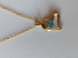 Preview: gold plated silver chain with 6 mm blue zirconia heart pendant-anchor chain 45 cm---