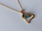 Preview: gold plated silver chain with 6 mm blue zirconia heart pendant-anchor chain 45 cm-